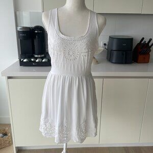 Urban Outfitters White Eyelet Embroidered Mini Dress S